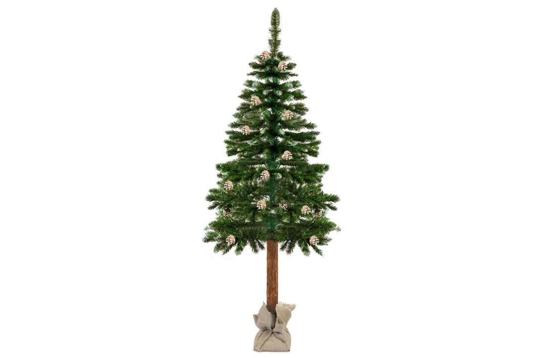 Kerstboom met dennenappels - 180 cm - Groen/Bruin - Grenenhout