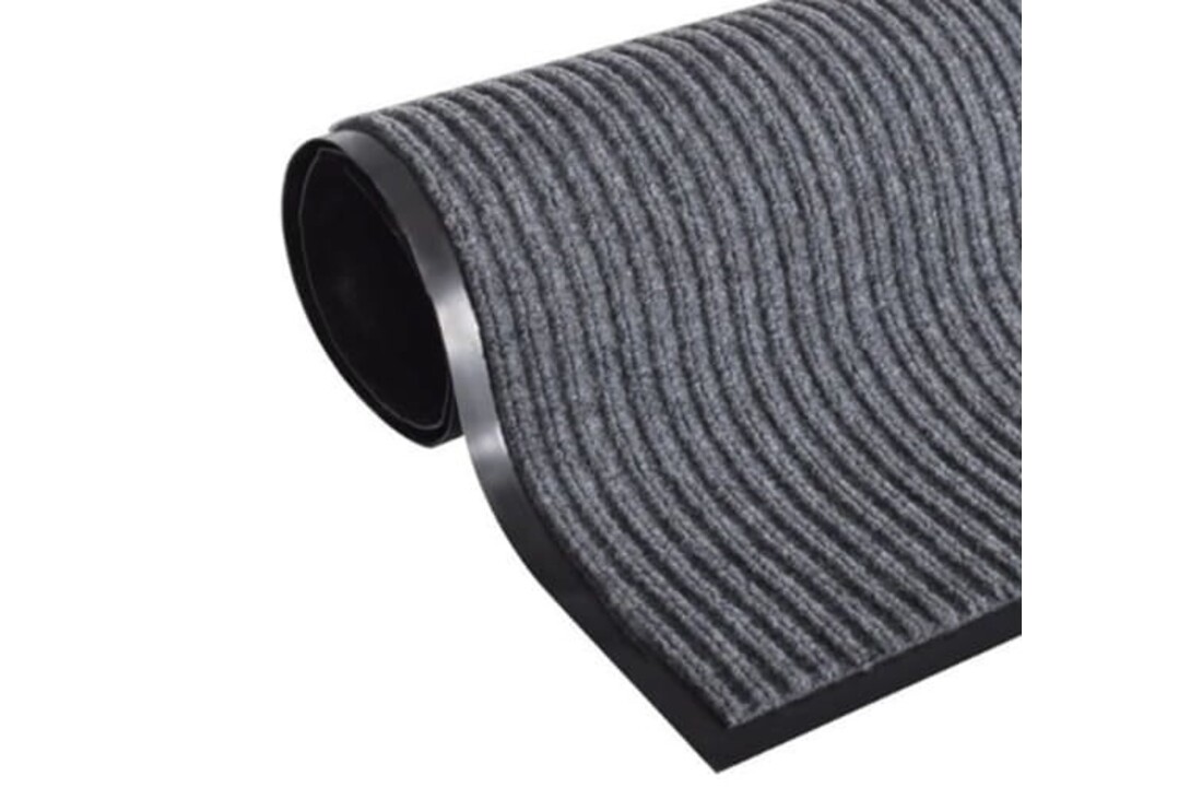 Deurmat ribbels rubber 120x80 cm grijs polypropyleen/rubber
