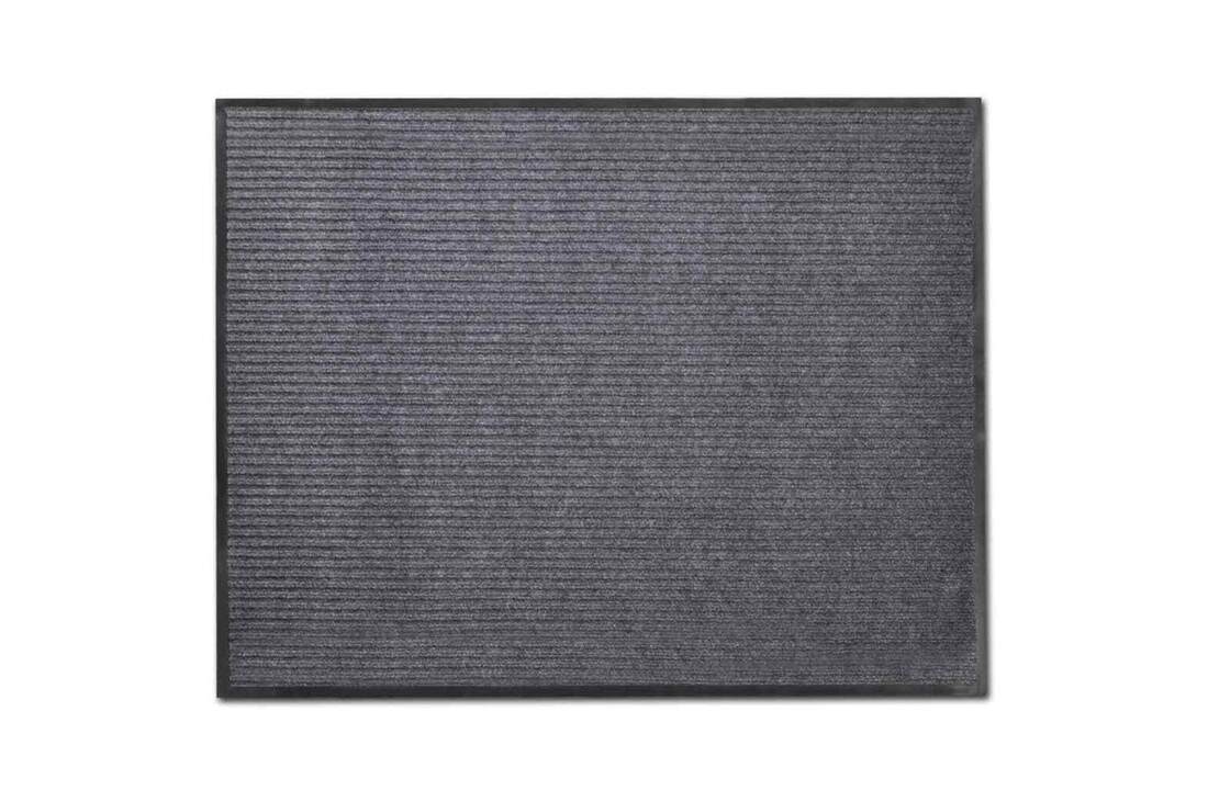 Deurmat ribbels rubber 120x80 cm grijs polypropyleen/rubber