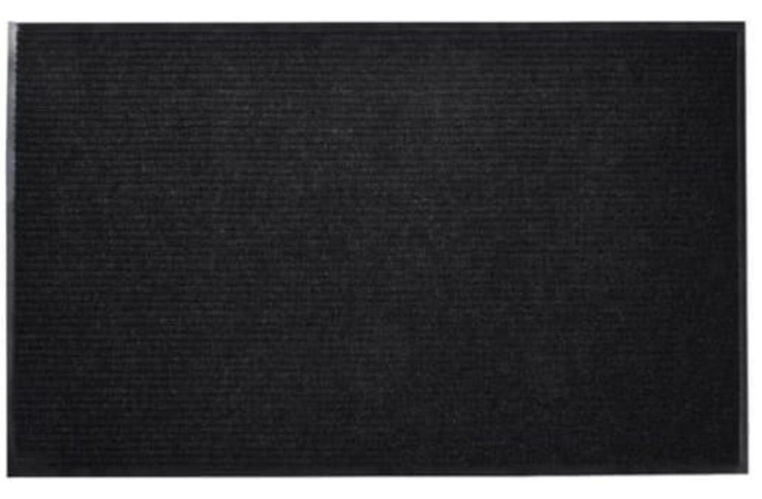 Deurmat zwart geribbeld - 150 x 90 cm - Rubber/Polypropyleen