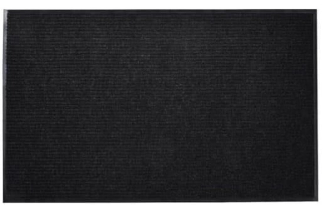 Grote deurmat absorberend 150x90 cm zwart geribbeld rubber