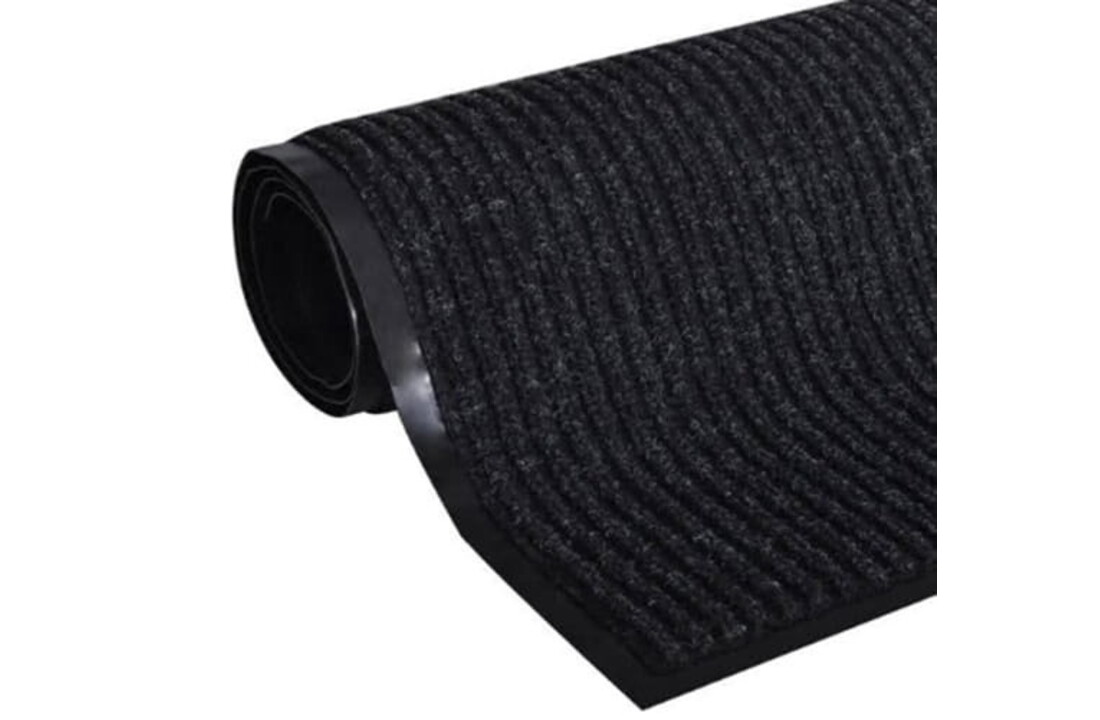 Entree mat 150x90 cm – Zwart Geribbeld Rubber