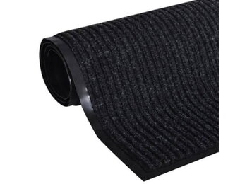 Entree mat 150x90 cm – Zwart Geribbeld Rubber