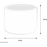 Poef bijzettafel grijs kunstleer 43x53cm – Multifunctioneel en Stijlvol