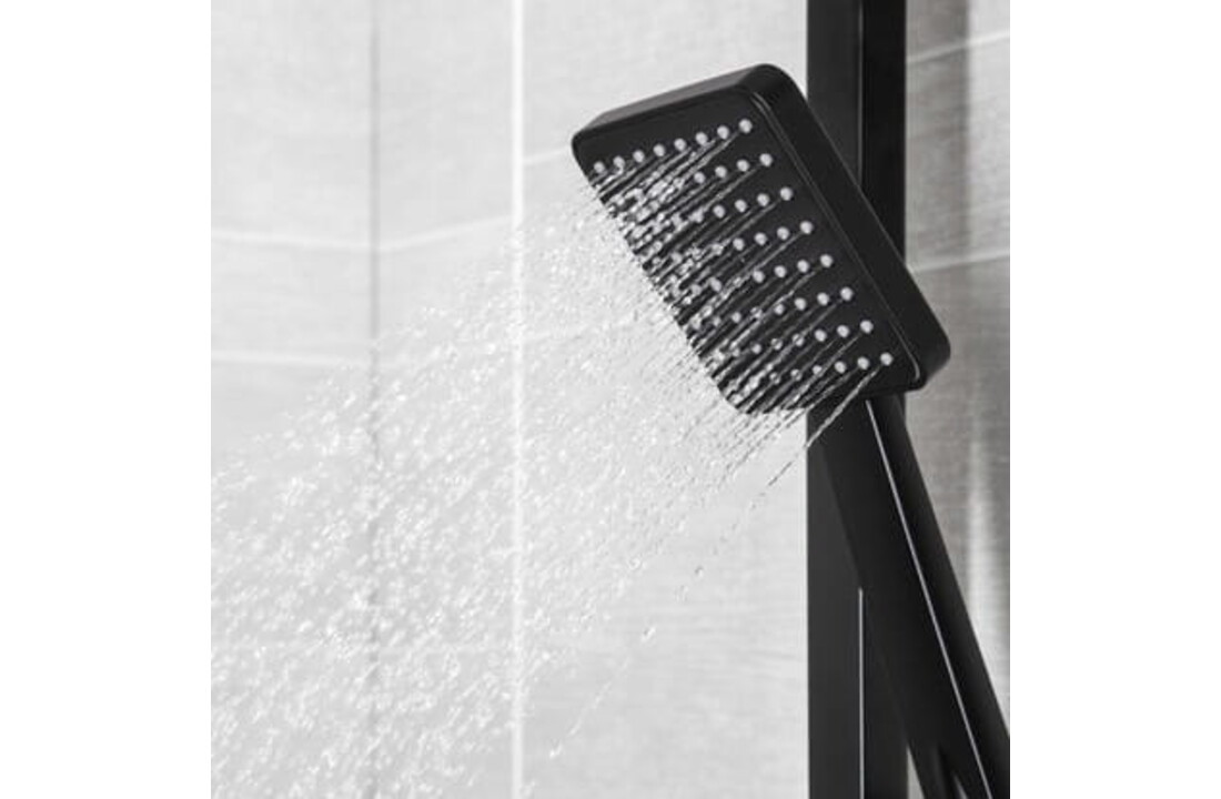 Thermostaatkraan Douche Mat Zwart Messing 20x20cm Doucheset