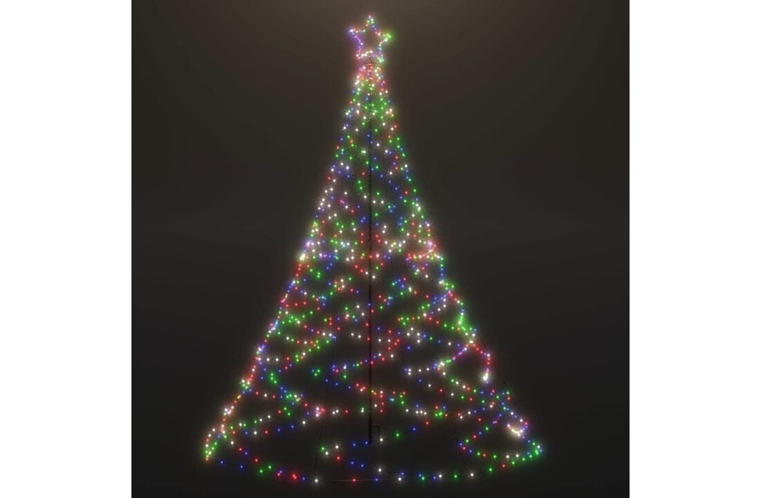 Kerstboom buiten LED vlaggenmast 300cm Multicolor - IP44