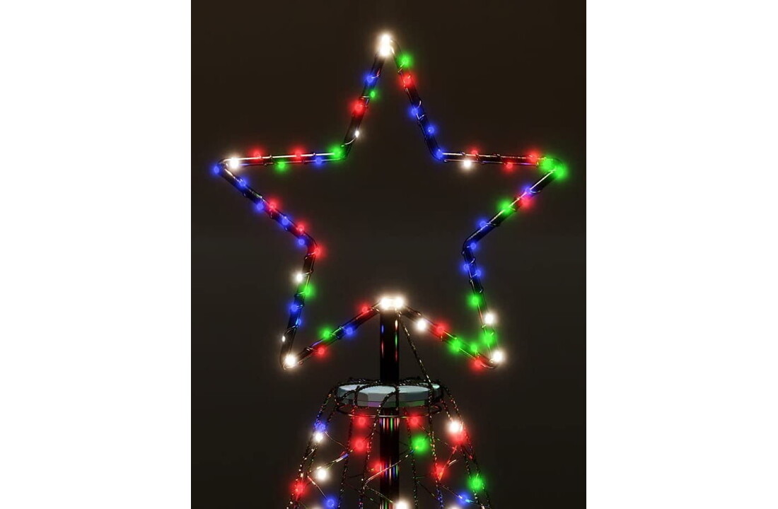 Kerstboom buiten LED vlaggenmast 300cm Multicolor - IP44