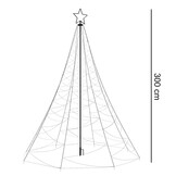 Vlaggenmast Kerstboom 300cm Multicolor LED - 8 Modi - IP44
