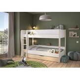 Bed met lade 90x200cm - Wit Eiken Stapelbed met Opbergruimte