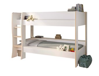 Wit bed hout | Stapelbed 90x200cm | Eiken & Wit