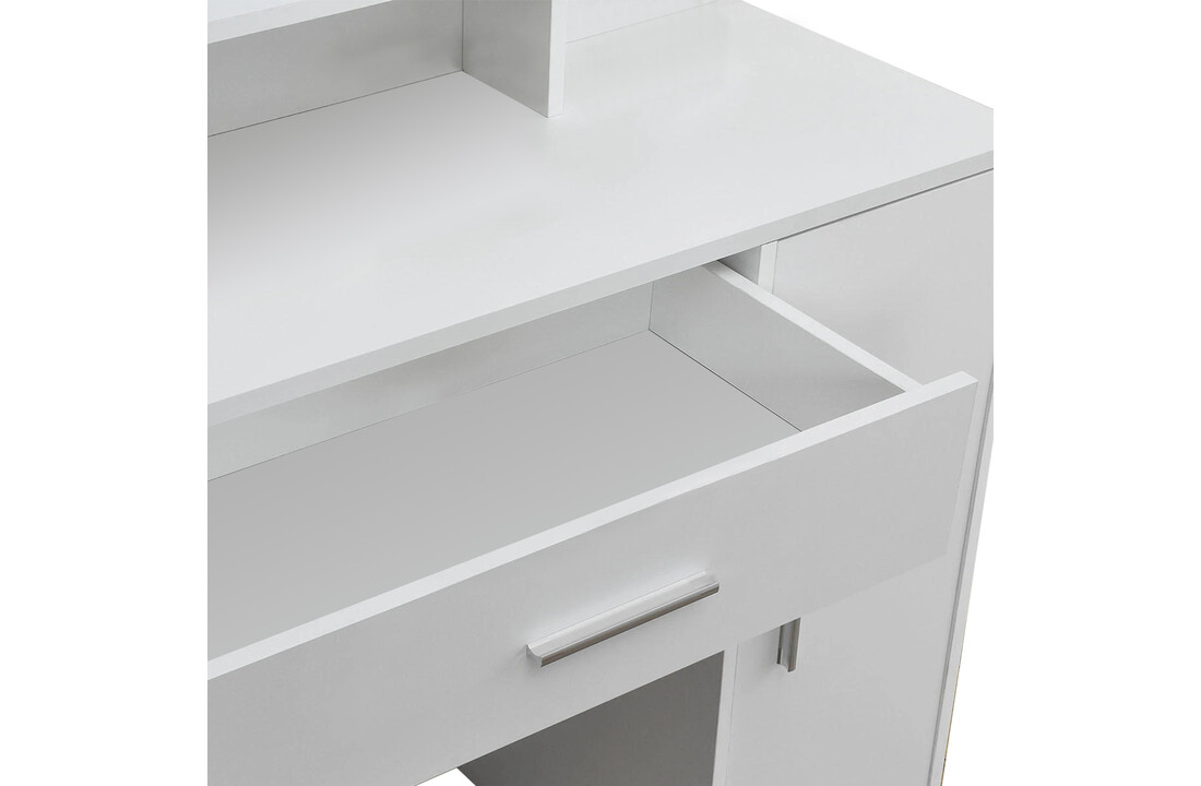 Make up tafel wit | Kaptafel met spiegel, 90x38x137,5 cm, spaanplaat