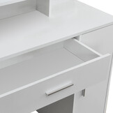 Make up tafel wit | Kaptafel met spiegel, 90x38x137,5 cm, spaanplaat