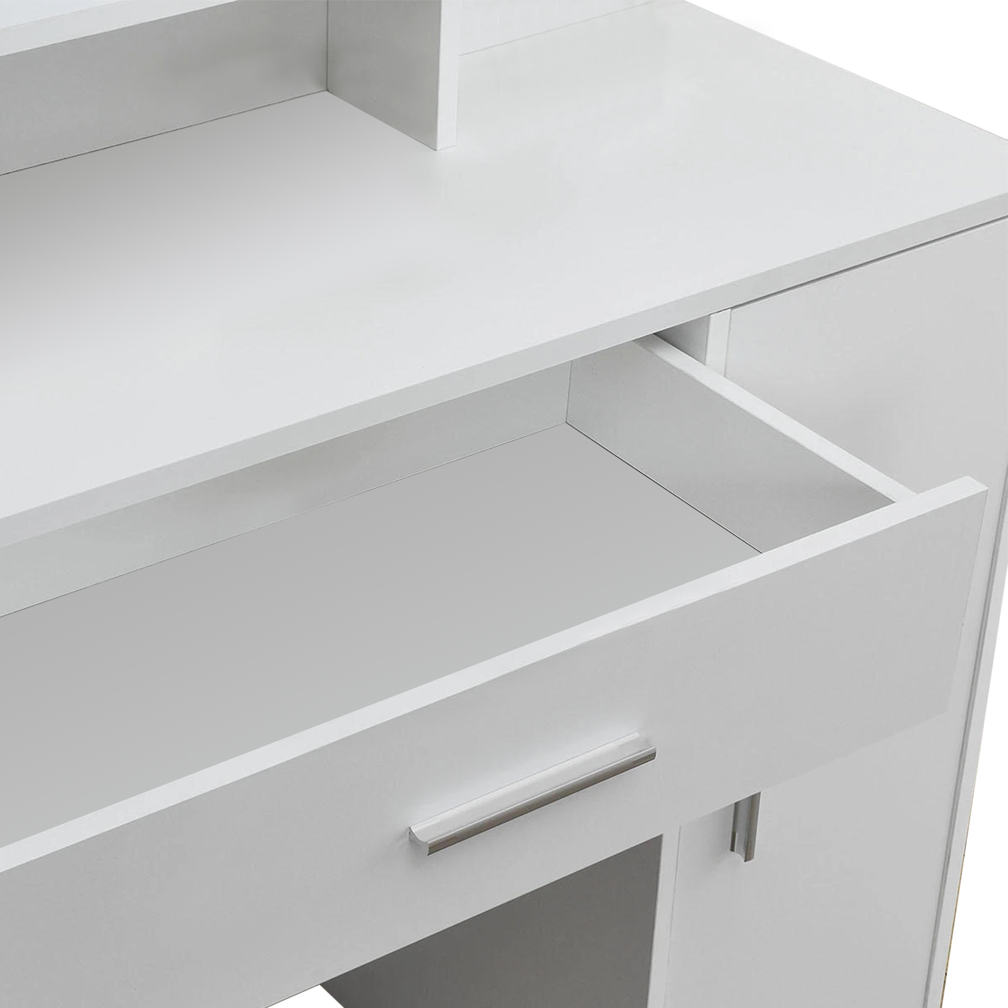 Kaptafel opbergruimte: Wit, 90x38x137,5 cm, Spaanplaat