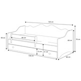 Kinderbed met lade EMMA 160x80cm wit grenenhout