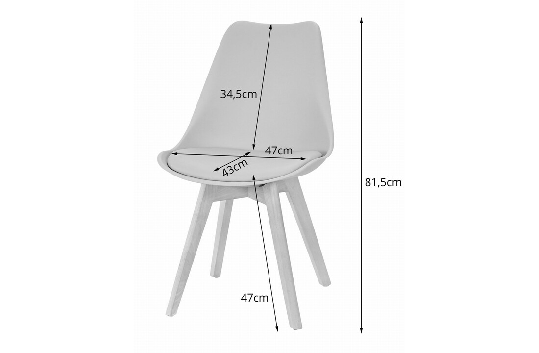 Eetkamerstoelen set van 4 - wit/zwart polypropyleen kuipstoel