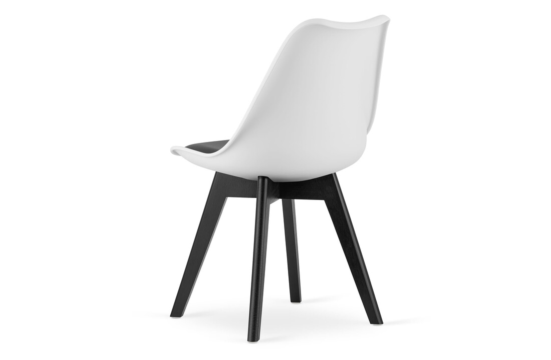 Eetkamerstoelen set van 4 - wit/zwart polypropyleen kuipstoel