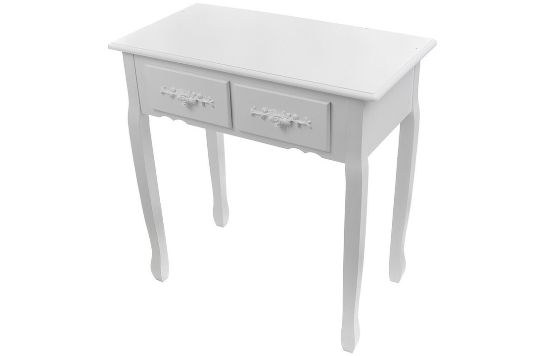 Kaptafel met kruk - Wit, Grenen/MDF, 75x40x147 cm