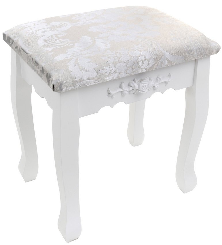 Kaptafel met kruk - Wit, Grenen/MDF, 75x40x147 cm