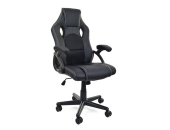 Gamestoel zwart - Racer PRO, ECO-leer & Textiel, Ergonomisch