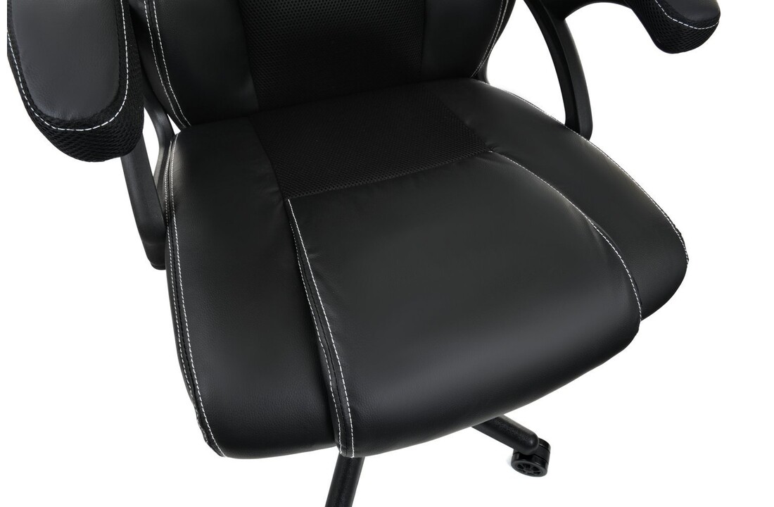 Gamestoel zwart - Racer PRO, ECO-leer & Textiel, Ergonomisch