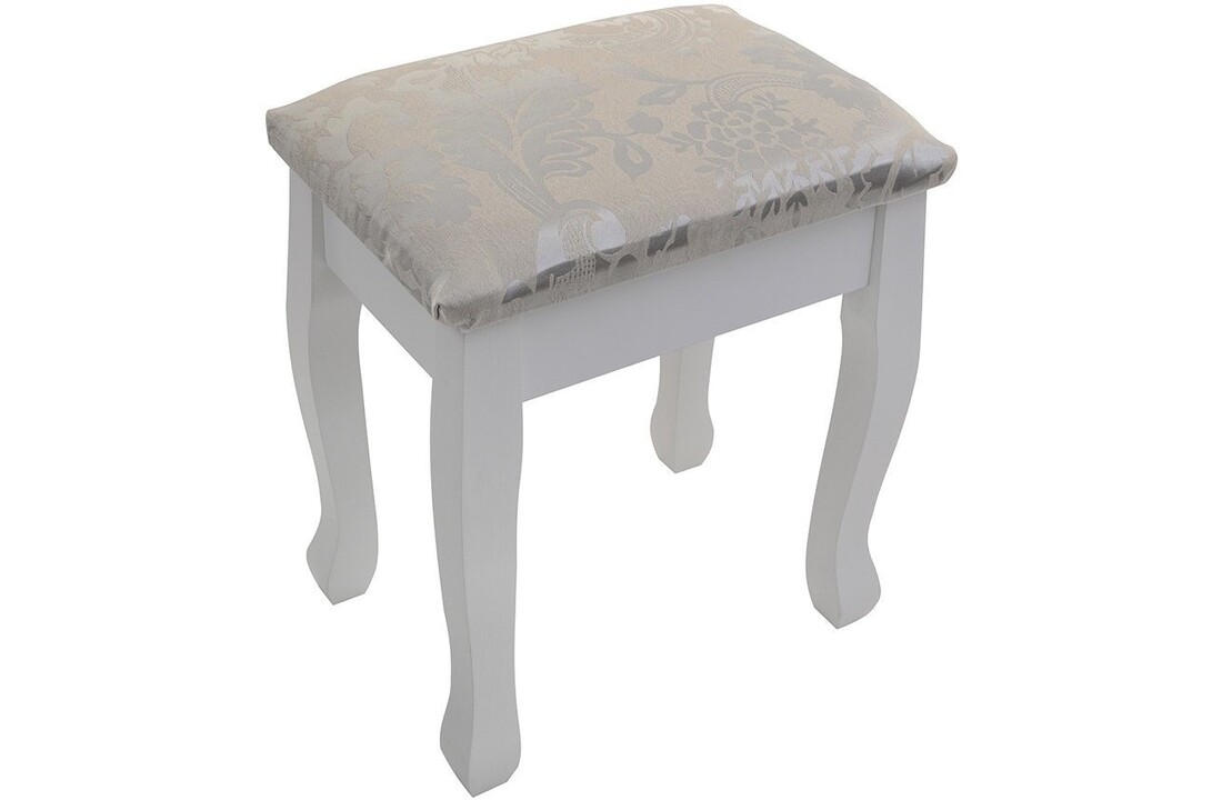 Kaptafel met spiegel - Wit, MDF & Grenenhout, 75x40x137 cm