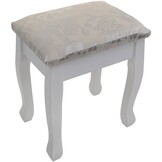 Kaptafel met spiegel - Wit, MDF & Grenenhout, 75x40x137 cm