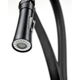 Zwarte keukenkraan uittrekbaar - Messing, Kunststof, 44cm Hoog