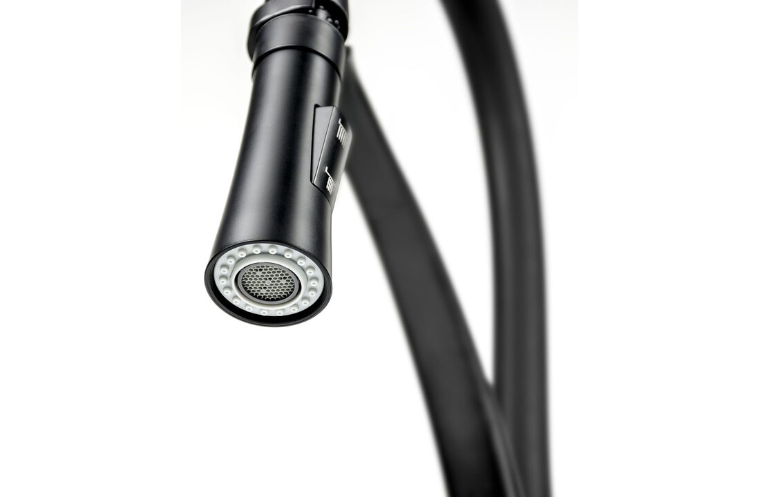 Flexibele keukenkraan zwart | Messing, 44cm hoog