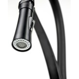 Flexibele keukenkraan zwart | Messing, 44cm hoog