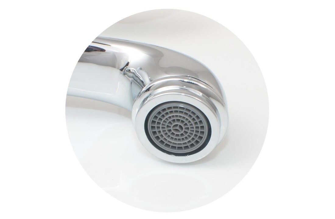 Retro wastafelkraan chroom | Messing, Keramiek | 6.5x11x21cm