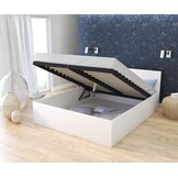 Boxspring 160x200 opbergruimte | Wit Grenenhout 2 Persoonsbed