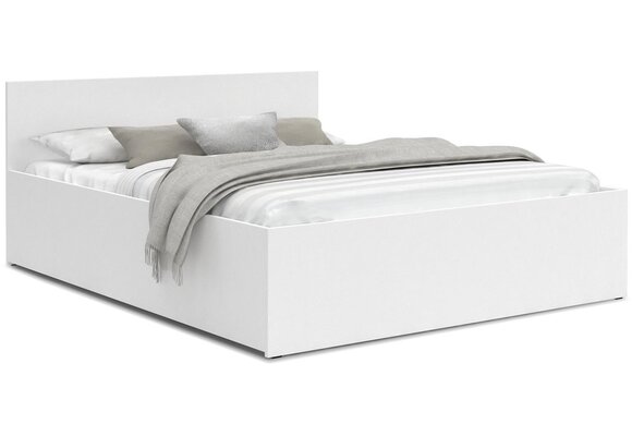 Wit bed met opbergruimte 160x200 cm, grenenhout, wit