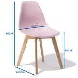 Roze stoelen houten poten - 6x eetkamerstoel, Scandinavisch, polypropyleen
