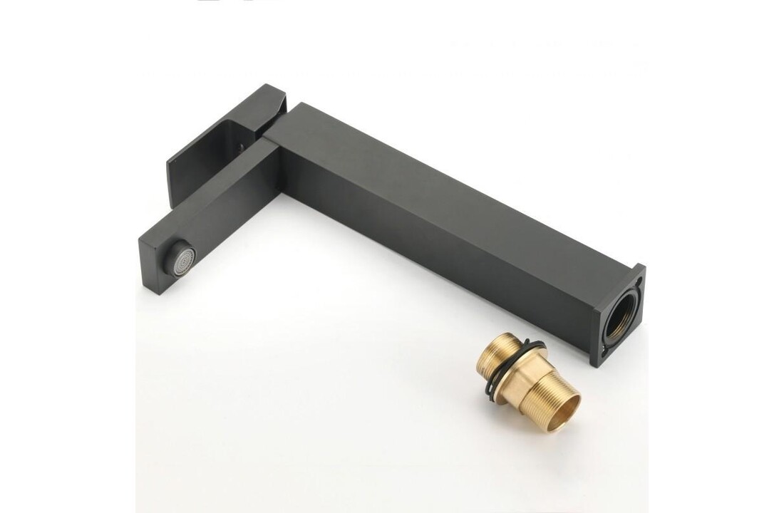 Hoge wastafelkraan zwart: Mat Zwart Messing, Modern Design