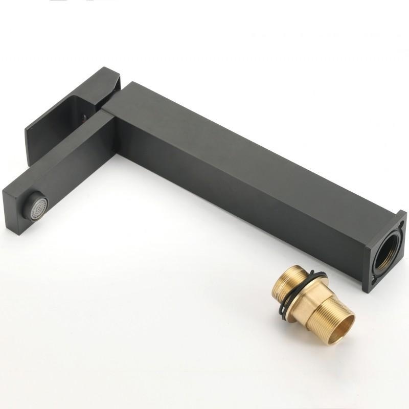 Hoge wastafelkraan zwart: Mat Zwart Messing, Modern Design