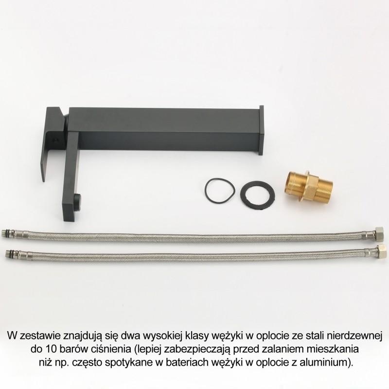 Hoge wastafelkraan zwart: Mat Zwart Messing, Modern Design