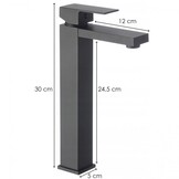 Staande badkamermengkraan matzwart | Messing | 35mm Keramisch