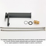 Staande badkamermengkraan matzwart | Messing | 35mm Keramisch