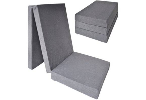 Opvouwbaar campingmatras 195x70x15cm Grijs Foam Extra Dik