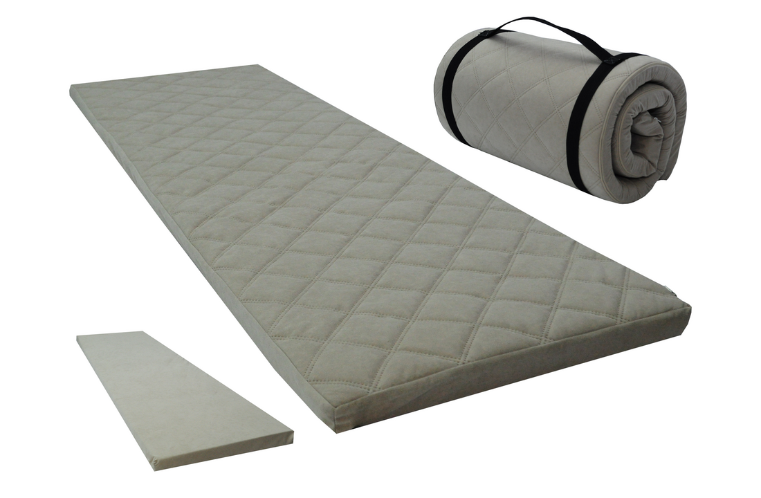 Opvouwbaar matras 60x198x5cm beige Alova polyester – compacte slaapoplossing
