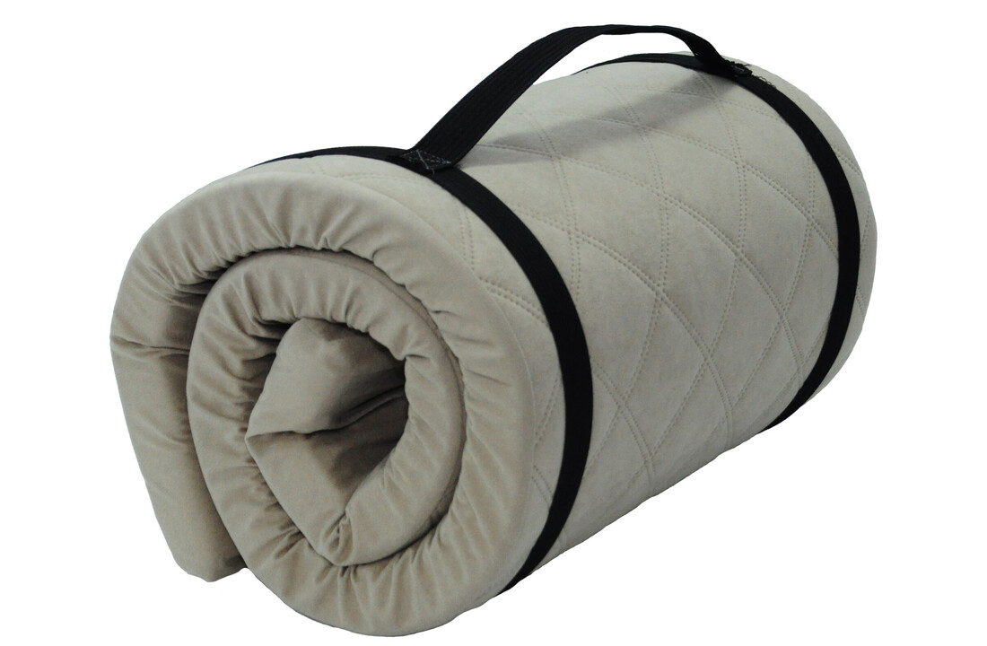 Slaapmat 60x198 beige - Oprolbaar, 5cm dik T-25 schuim