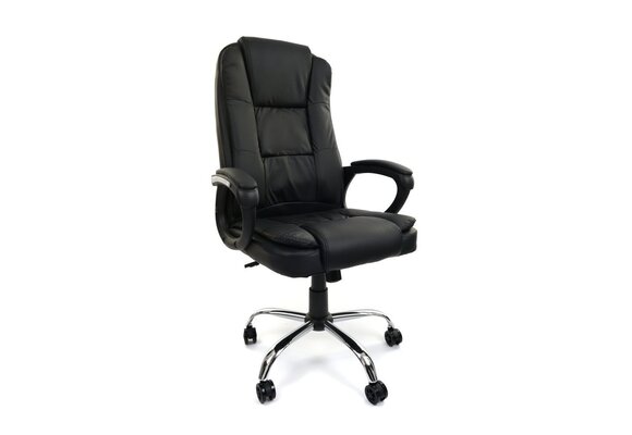 Bureaustoel zwart - Luxe Kunstleer, Memory Foam, Verstelbaar