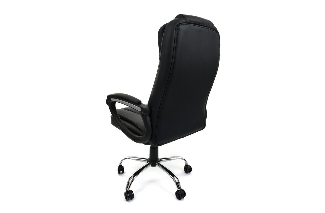 Bureaustoel verstelbaar: Luxe kunstleer zwart, 120kg, 51-61cm hoogte