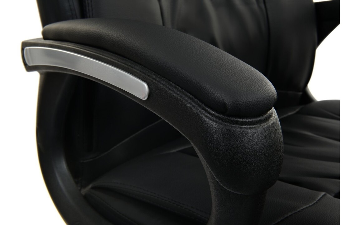 Bureaustoel verstelbaar: Luxe kunstleer zwart, 120kg, 51-61cm hoogte