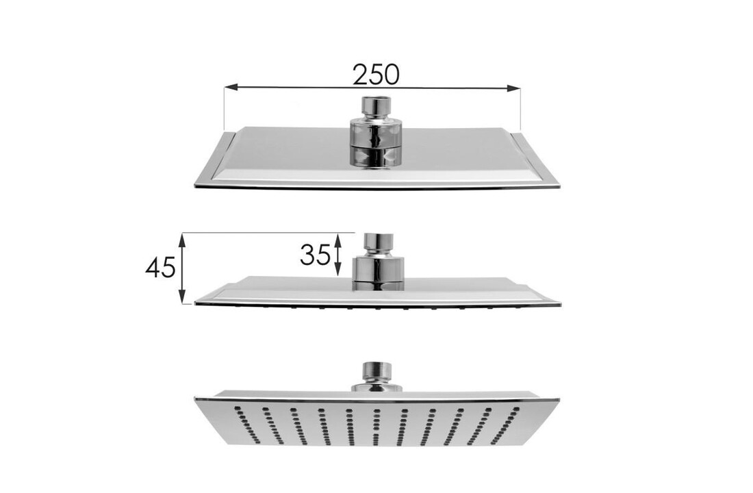Douchepaneel thermostaatkraan met Regendouche 25cm Chroom RVS