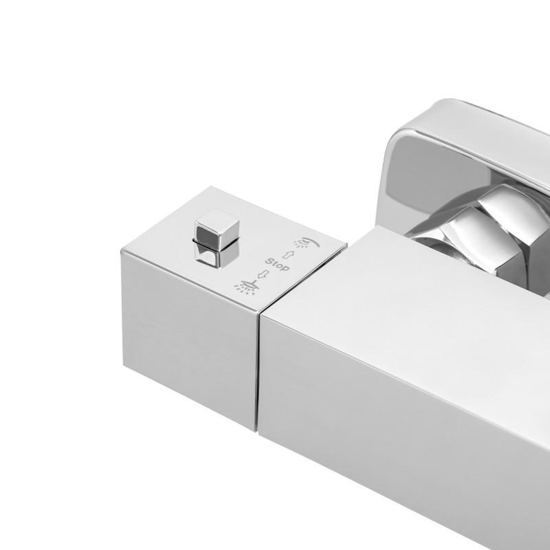 Douchepaneel thermostaatkraan met Regendouche 25cm Chroom RVS