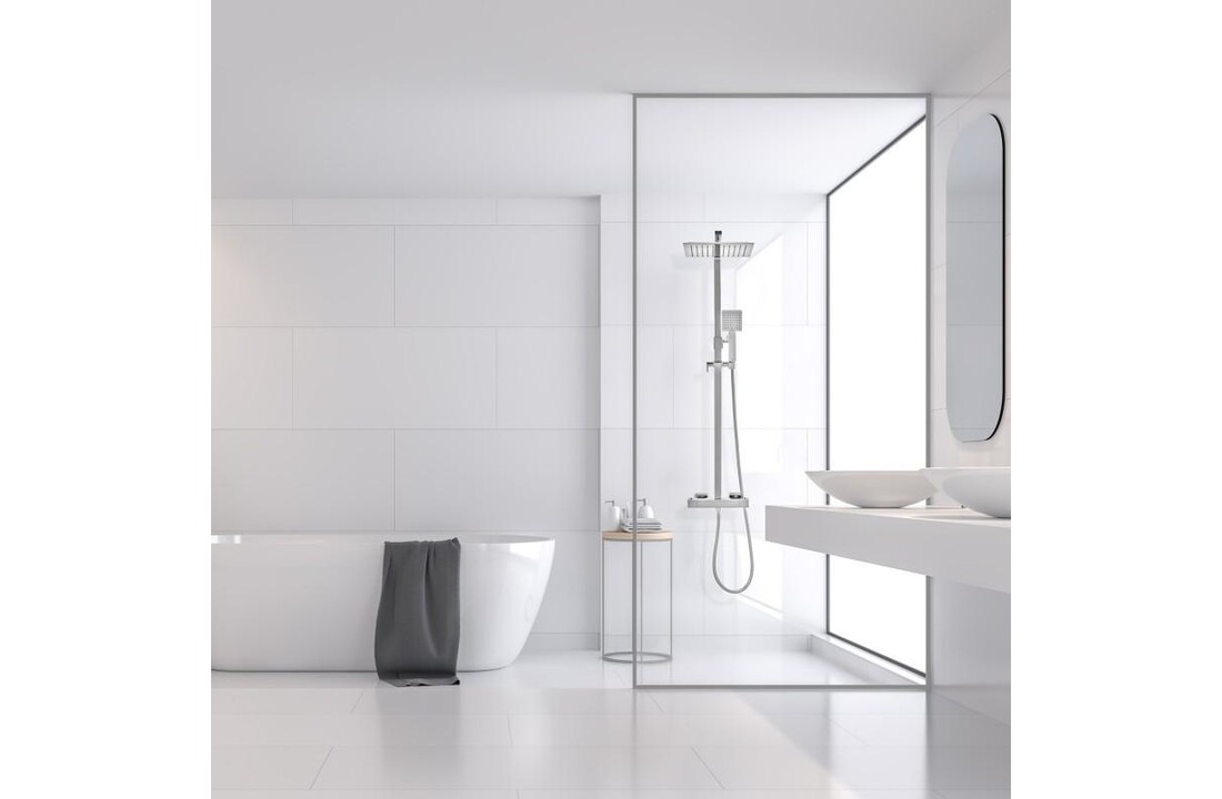 Regendouche Chroom Thermostaatkraan 25cm RVS Messing