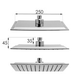 Regendouche Chroom Thermostaatkraan 25cm RVS Messing