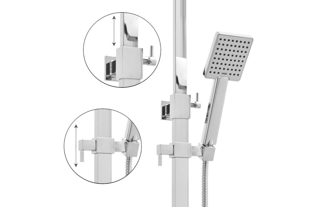 Regendouche Chroom Thermostaatkraan 25cm RVS Messing