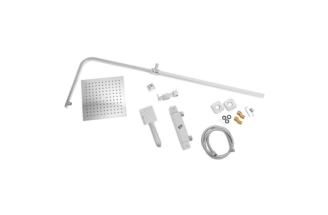 Regendouche Chroom Thermostaatkraan 25cm RVS Messing